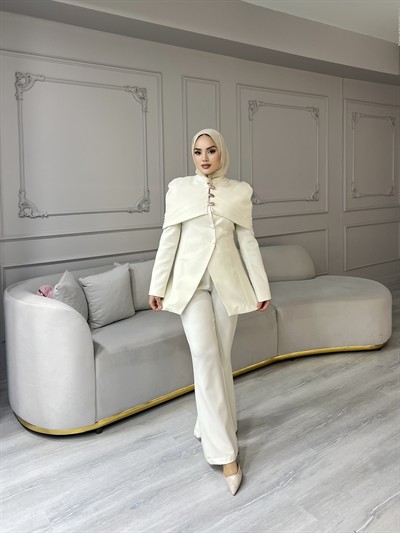 Fşy-Marci Gold Düğmeli Takım - Bej