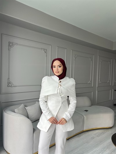 Fşy-Marci Gold Düğmeli Takım - Beyaz