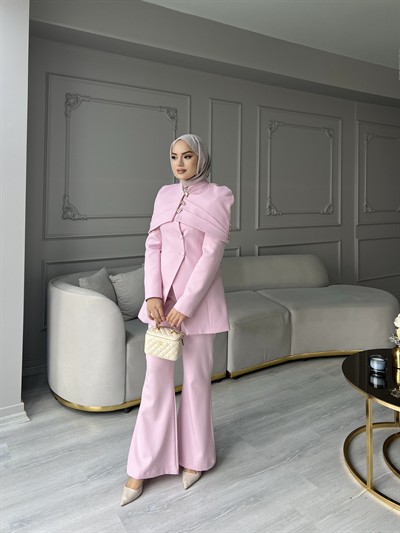 Fşy-Marci Gold Düğmeli Takım - Pembe