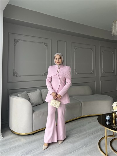 Fşy-Marci Gold Düğmeli Takım - Pembe