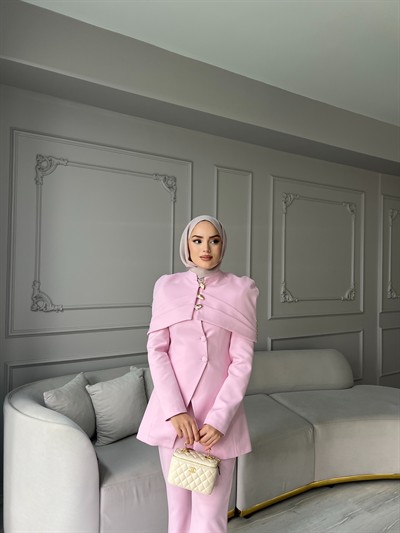 Fşy-Marci Gold Düğmeli Takım - Pembe