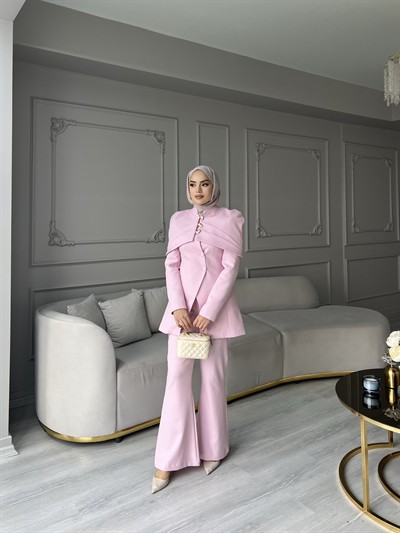 Fşy-Marci Gold Düğmeli Takım - Pembe