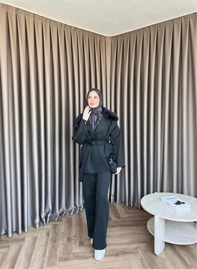 Gamas Kol Fermuarlı Takım Siyah