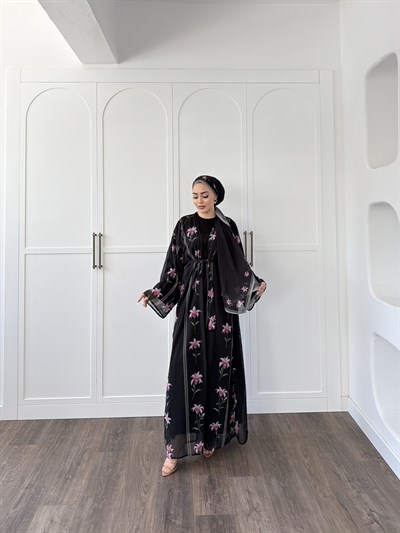 Geyyan Abaya Şal Hediyeli - Siyah