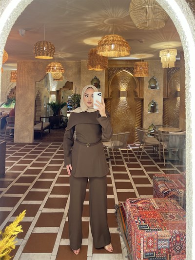 Hande Kemerli Takım - Kahve