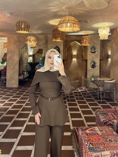 Hande Kemerli Takım - Kahve