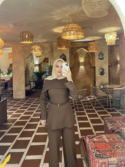Hande Kemerli Takım - Kahve