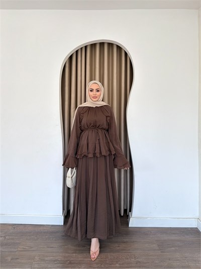 Helen Etekli Takım - Kahve