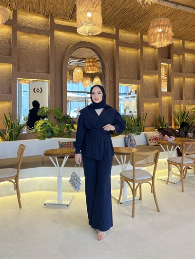 Helena Modal Gofre Pantolonlu Takım - Laci  ÖN SİPARİŞ 