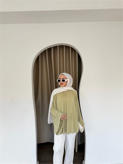 Hima İspanyol Kol Oysh Tunik - Yeşil