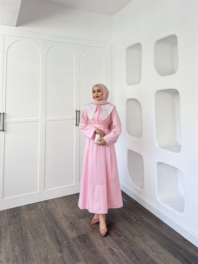 Hwm Bebe Yaka Elbise - Pembe