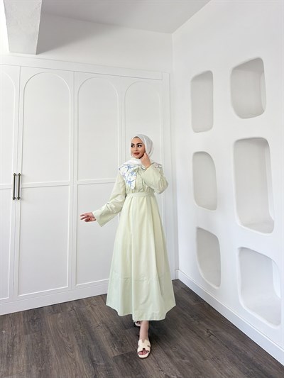 Hwm Bebe Yaka Elbise - Yeşil