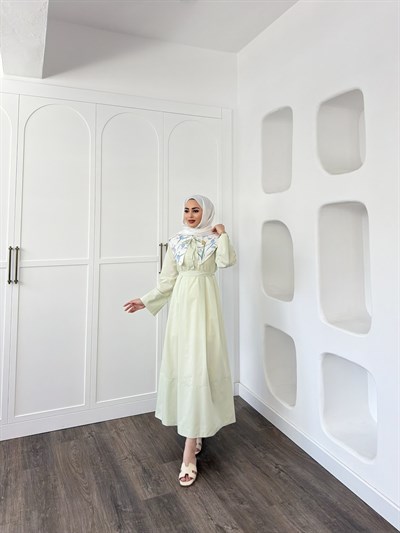 Hwm Bebe Yaka Elbise - Yeşil