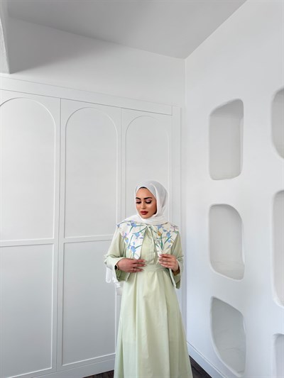 Hwm Bebe Yaka Elbise - Yeşil