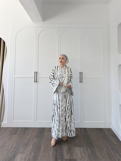 Hws Abaya Şal Hediyeli - Siyah