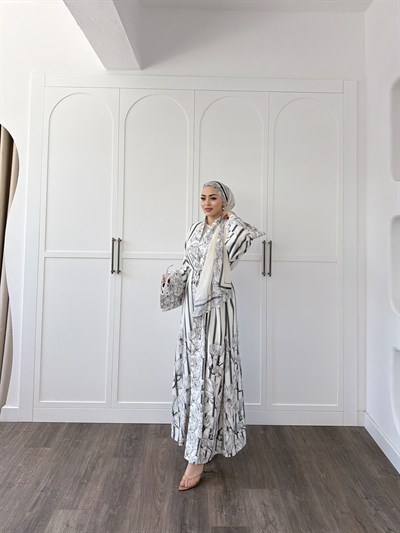 Hws Abaya Şal Hediyeli - Siyah