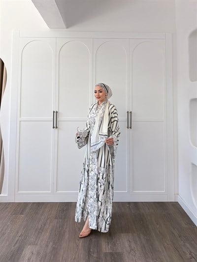 Hws Abaya Şal Hediyeli - Siyah