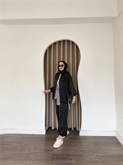 Jarsi Saten Takım -  Siyah