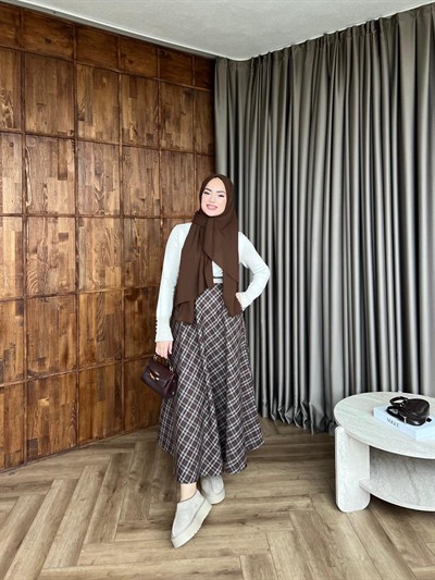 Kareli Vual Etek - Kahve