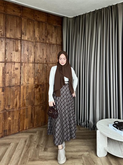 Kareli Vual Etek - Kahve