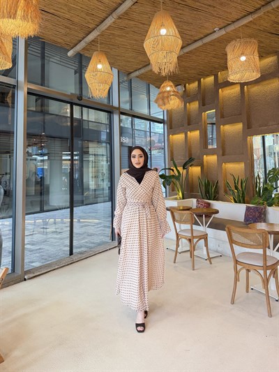 Kavva Puantiye Etek Takım - Krem