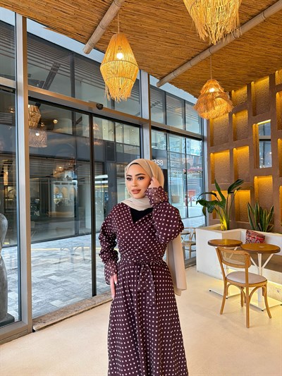 Kavva Puantiye Etek Takım - Mürdüm