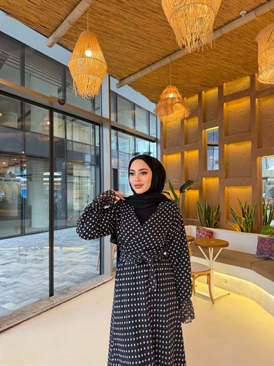 Kavva Puantiye Etek Takım - Siyah 