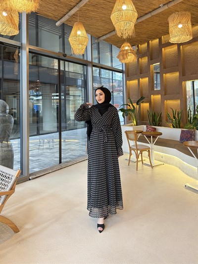 Kavva Puantiye Etek Takım - Siyah 