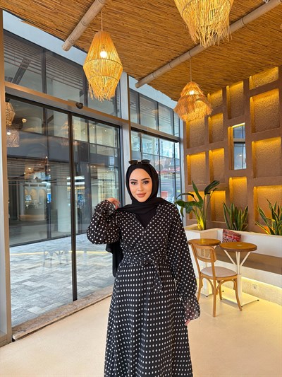 Kavva Puantiye Etek Takım - Siyah 