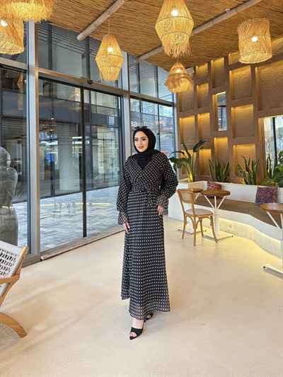 Kavva Puantiye Etek Takım - Siyah 