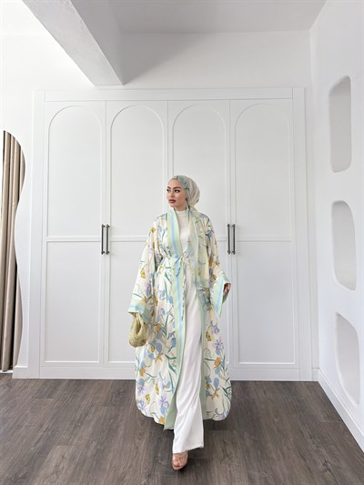 Kelva Abaya Şal Hediyeli - Yeşil