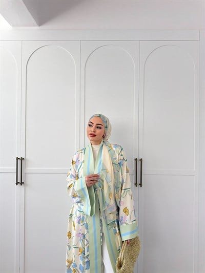 Kelva Abaya Şal Hediyeli - Yeşil