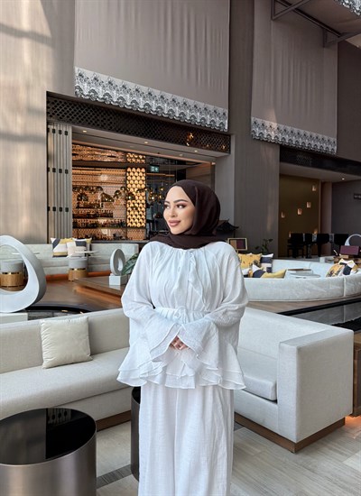 Lale Müslin Takım - Beyaz