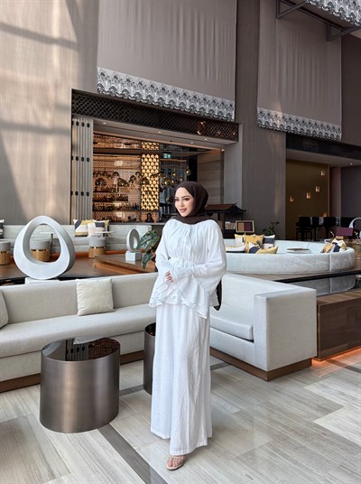 Lale Müslin Takım - Beyaz