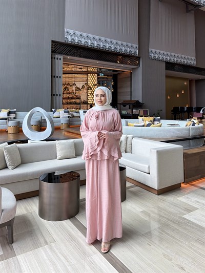 Lale Müslin Takım - Pudra