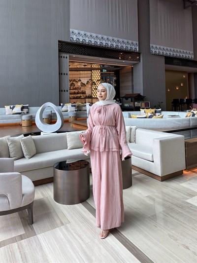 Lale Müslin Takım - Pudra