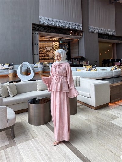 Lale Müslin Takım - Pudra