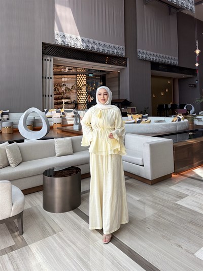 Lale Müslin Takım - Sarı