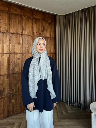 Lea Simli Kolu Kıvırmalı Kazak - Lacivert