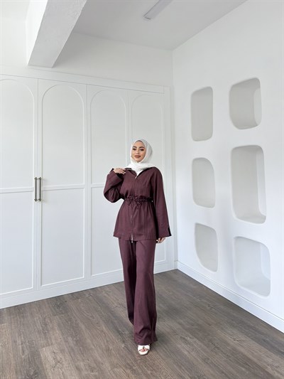 Lizbon Keten Takım - Mürdüm