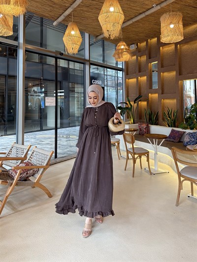 Lubana Elbise - Kahve