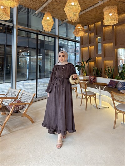 Lubana Elbise - Kahve