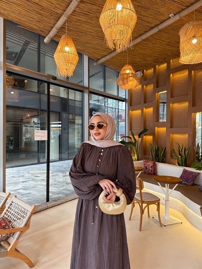 Lubana Elbise - Kahve