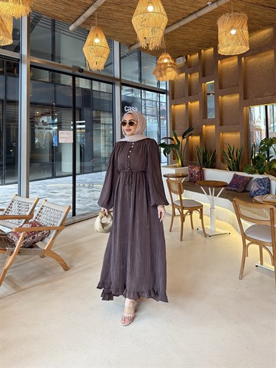 Lubana Elbise - Kahve