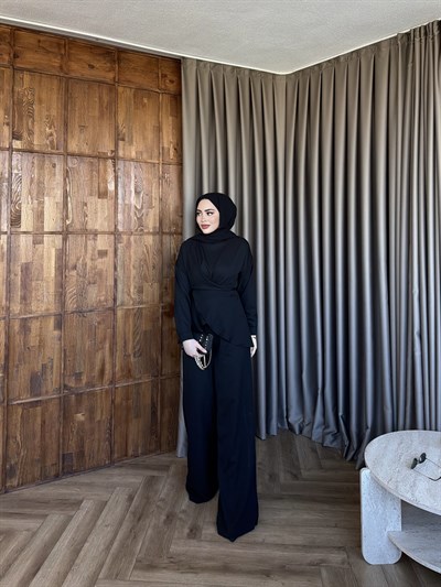 Luna Bel Bağlamalı Takım - Siyah