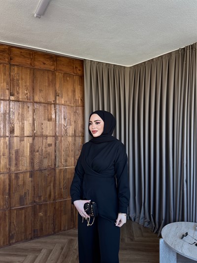 Luna Bel Bağlamalı Takım - Siyah