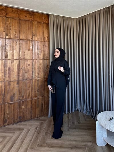 Luna Bel Bağlamalı Takım - Siyah