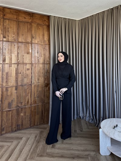 Luna Bel Bağlamalı Takım - Siyah