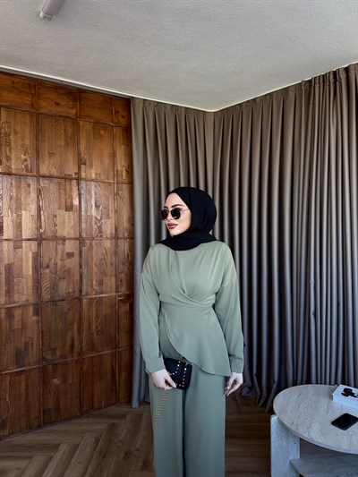 Luna Bel Bağlamalı Takım - Yeşil 