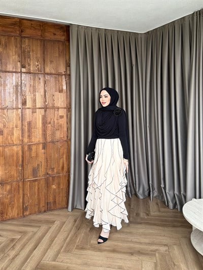 Mabel Etekli Takım - Siyah Pudra